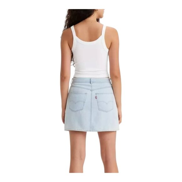 Levi's Featherweight Light Wash Pleated V-Yoke Denim Skirt Western Women's 24 - Picture 5 of 13